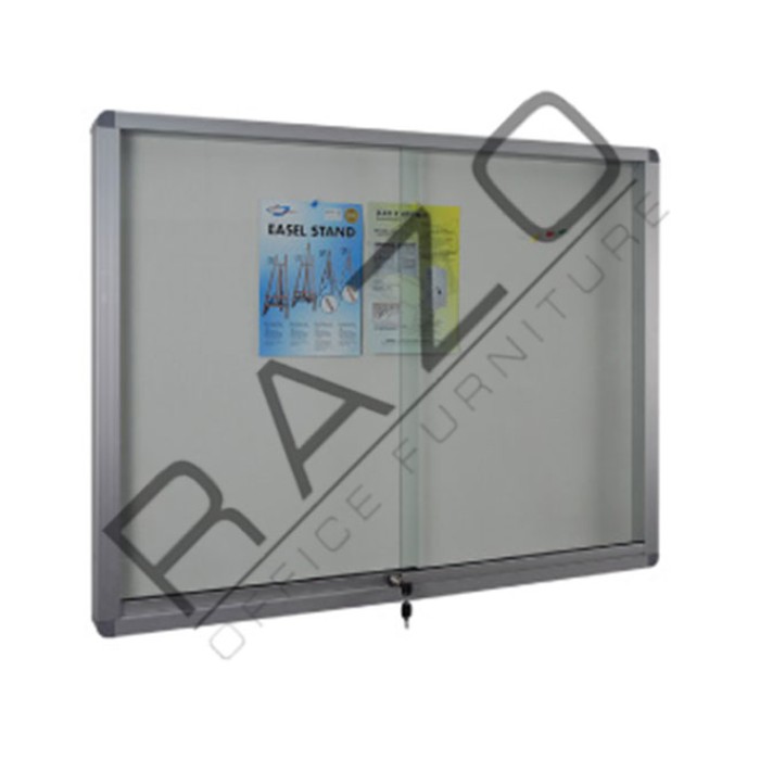 Sliding Glass Door Soft Notice Board c/w Aluminium Frame 4' x 8'