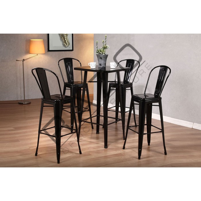Metal High Bar Table Chair Set Bistro Pub 862T862C