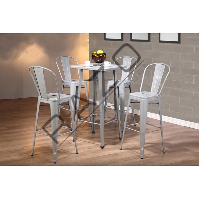 Metal High Bar Table Chair Set Bistro Pub 862T862CS