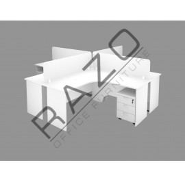 4 Partition Team Workstation | Office Partition Workstation -FML-1818W