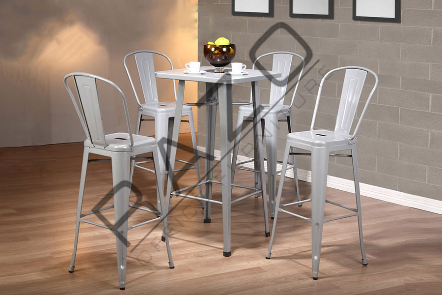 Metal High Bar Table Chair Set Bistro Pub 862t862c S